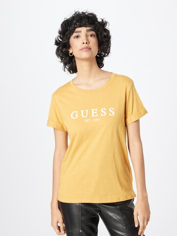 GUESS Μπλουζάκι σε κίτρινο: μπροστά
