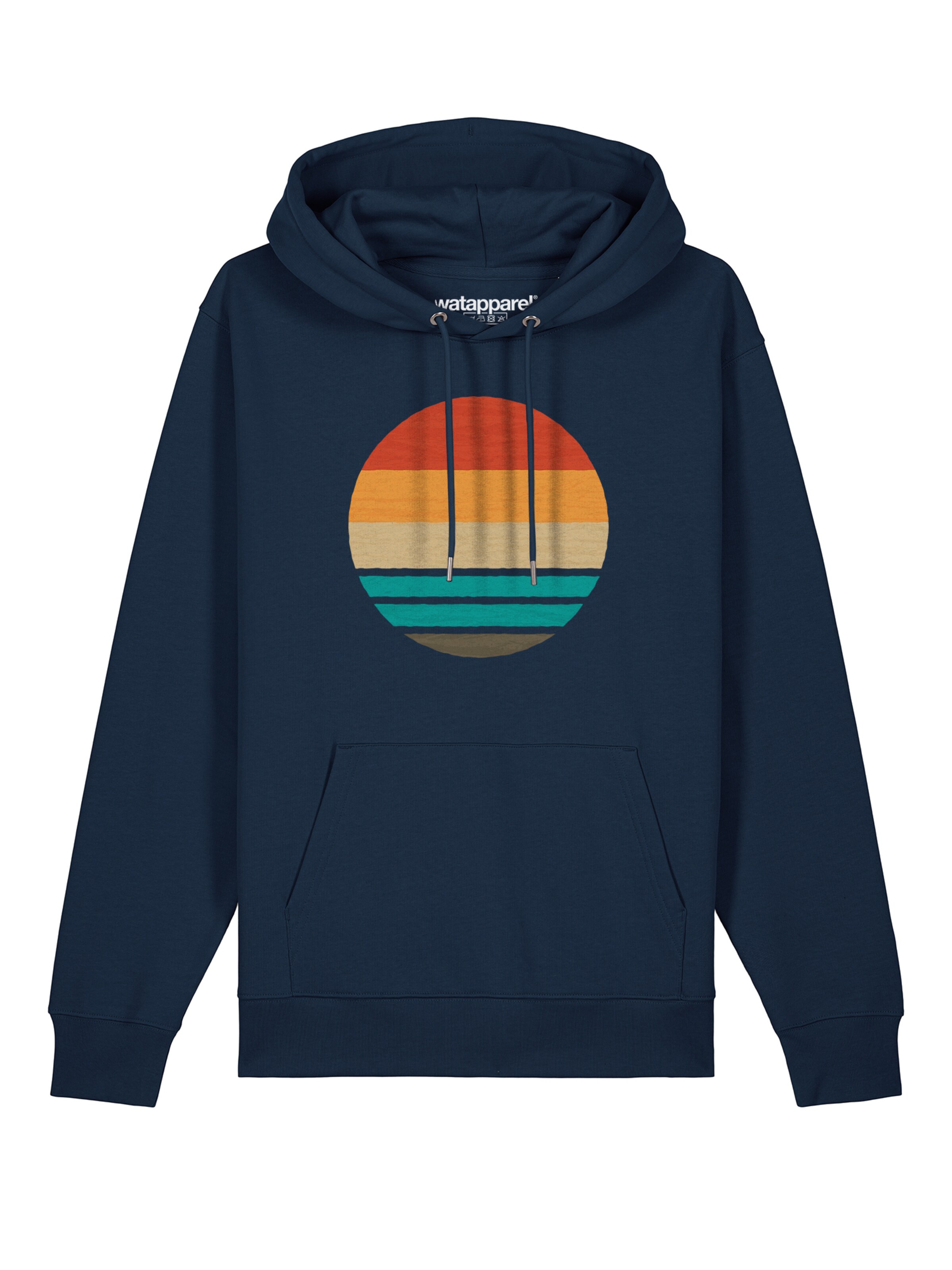 Sweat-shirt ' Retro Sunset Ocean ' Watapparel en bleu : devant