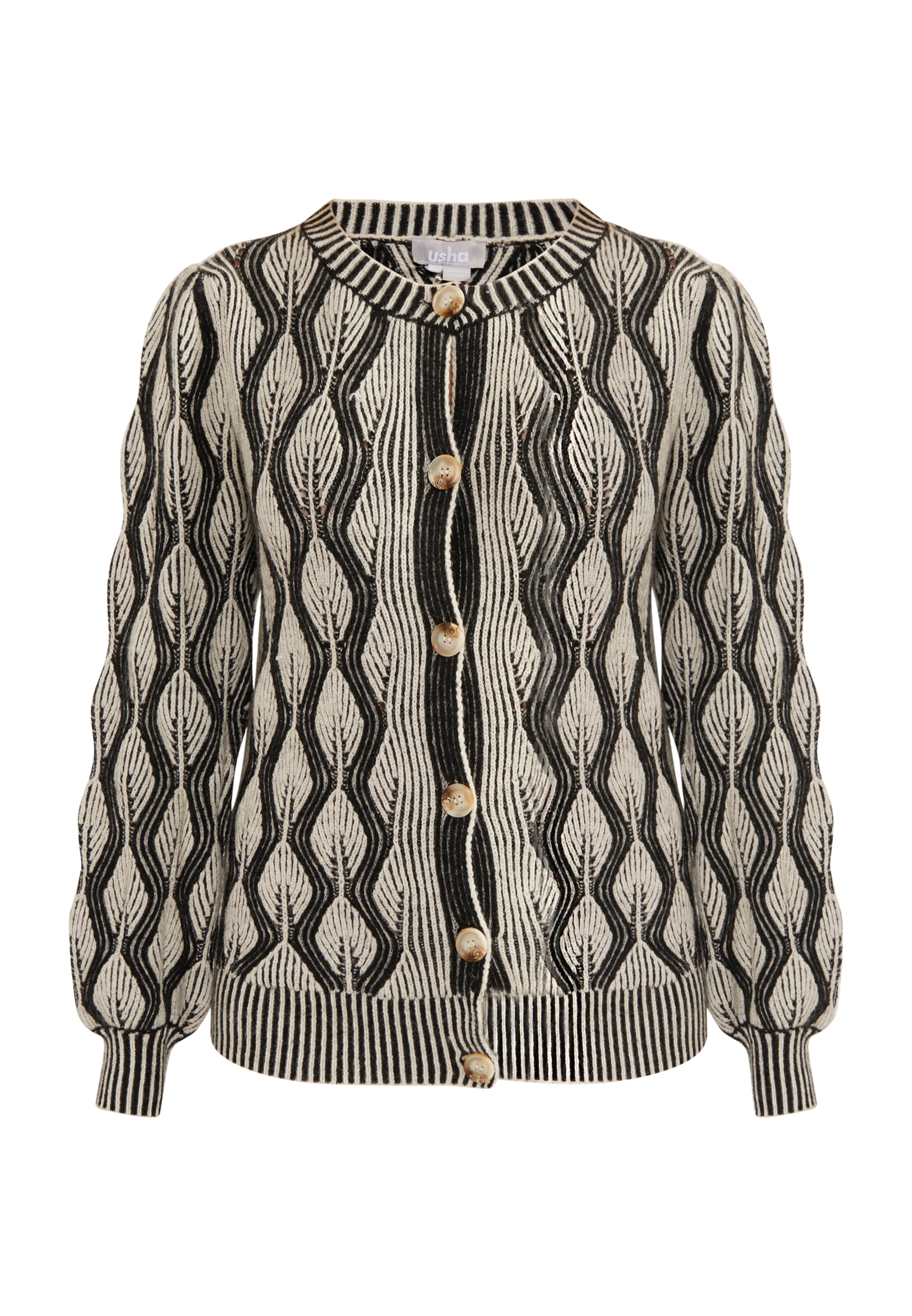 Usha Плетена жилетка 'Sivene' в бяло: отпред