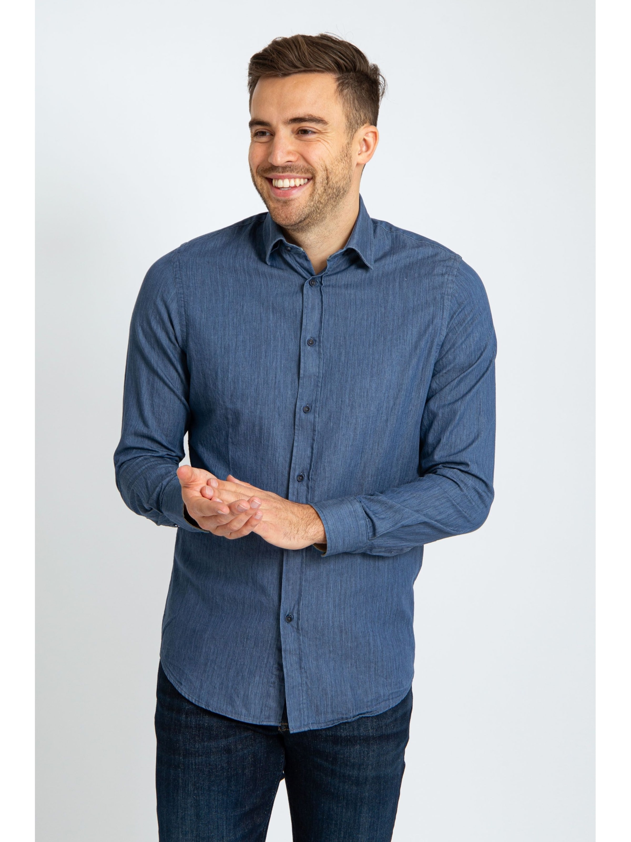 Coupe slim Chemise Suitable en bleu