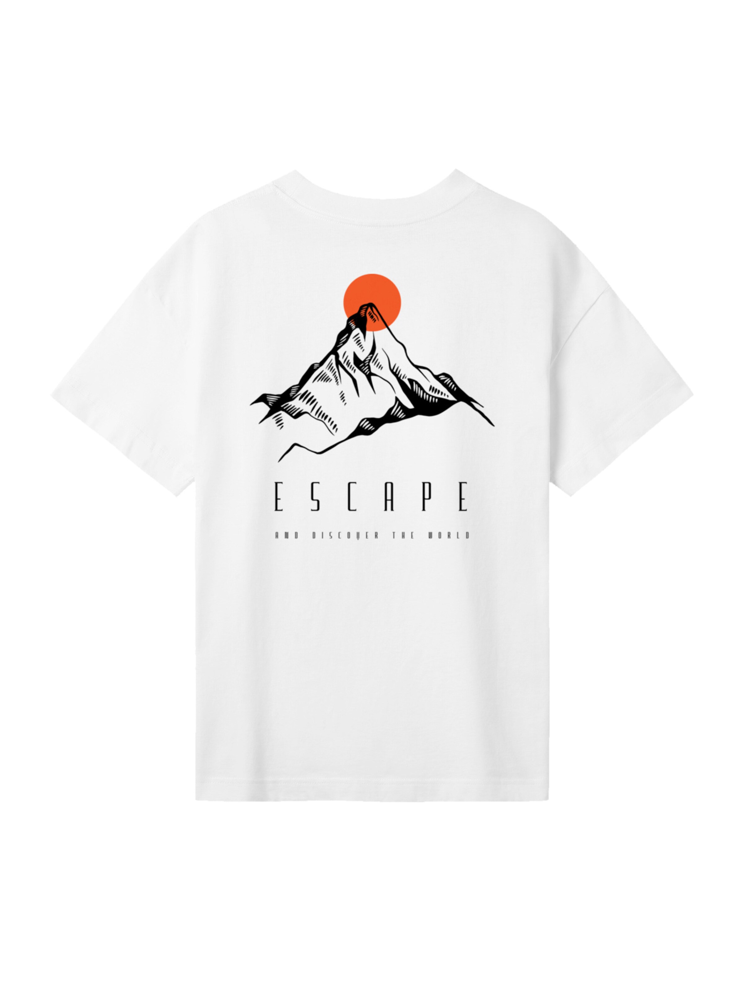 F4NT4STIC Shirt 'Escape Discover the World Mountain' in Wit: voorkant