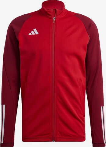 ADIDAS PERFORMANCE Athletic Zip-Up Hoodie 'Tiro 23' in Red: front