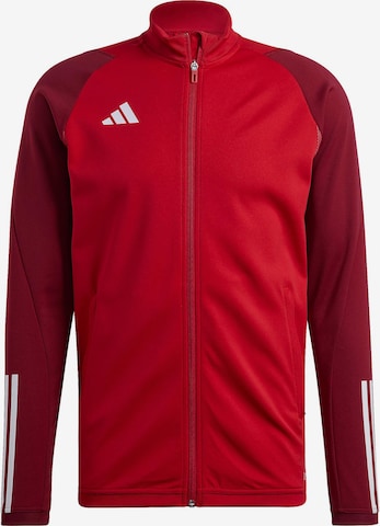 ADIDAS PERFORMANCE Athletic Zip-Up Hoodie 'Tiro 23' in Red: front