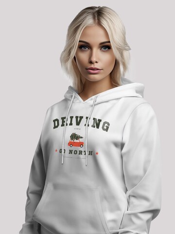 Sweat-shirt 'Driving Home Weihnachten' F4NT4STIC en blanc
