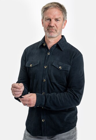 18N62 Regular fit Overhemd 'NEFran' in Blauw: voorkant