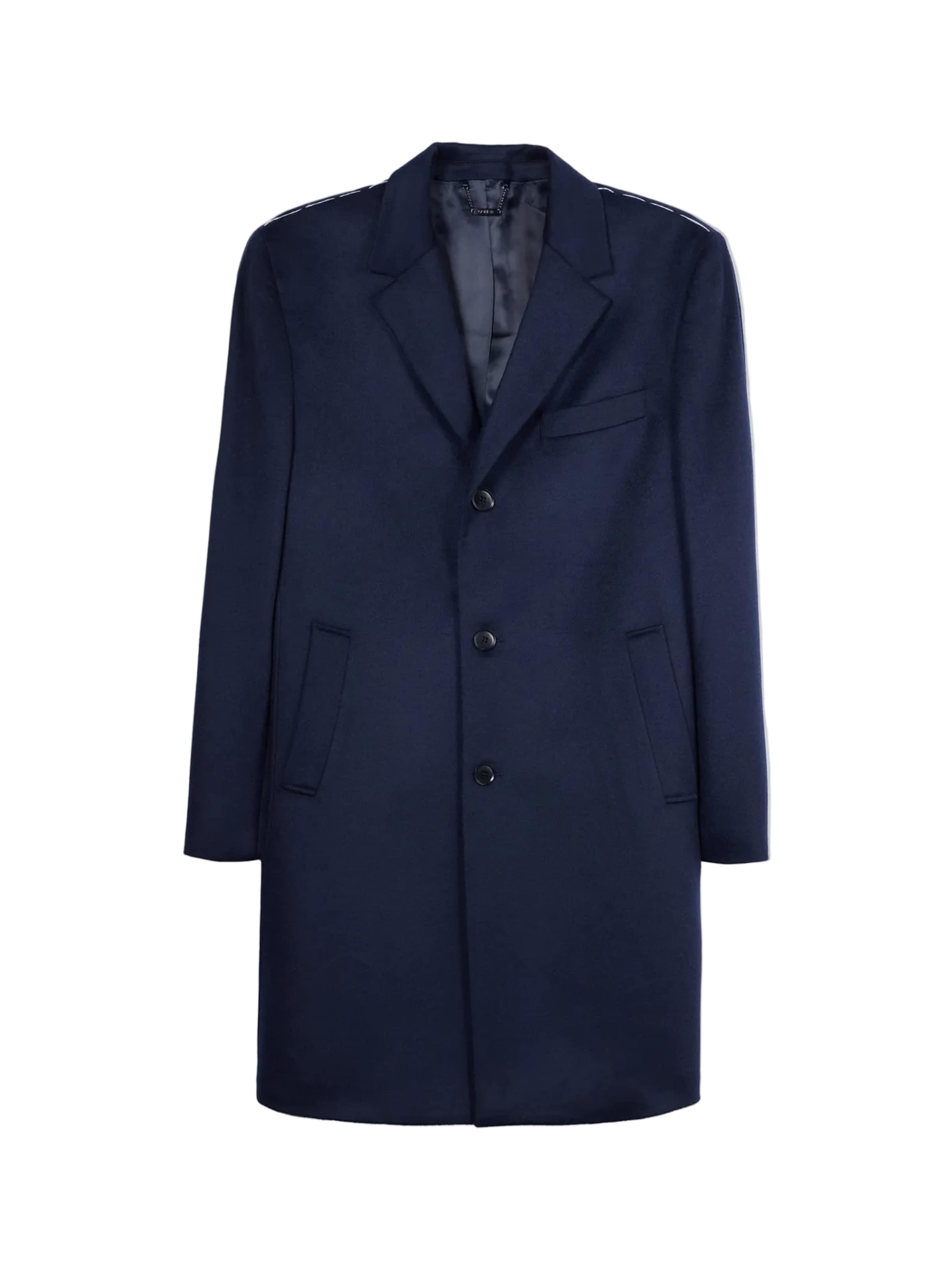 GOBI Cashmere Between-Seasons Coat 'Men’s Cashmere Coat with Notched Lapels' in Blue: front