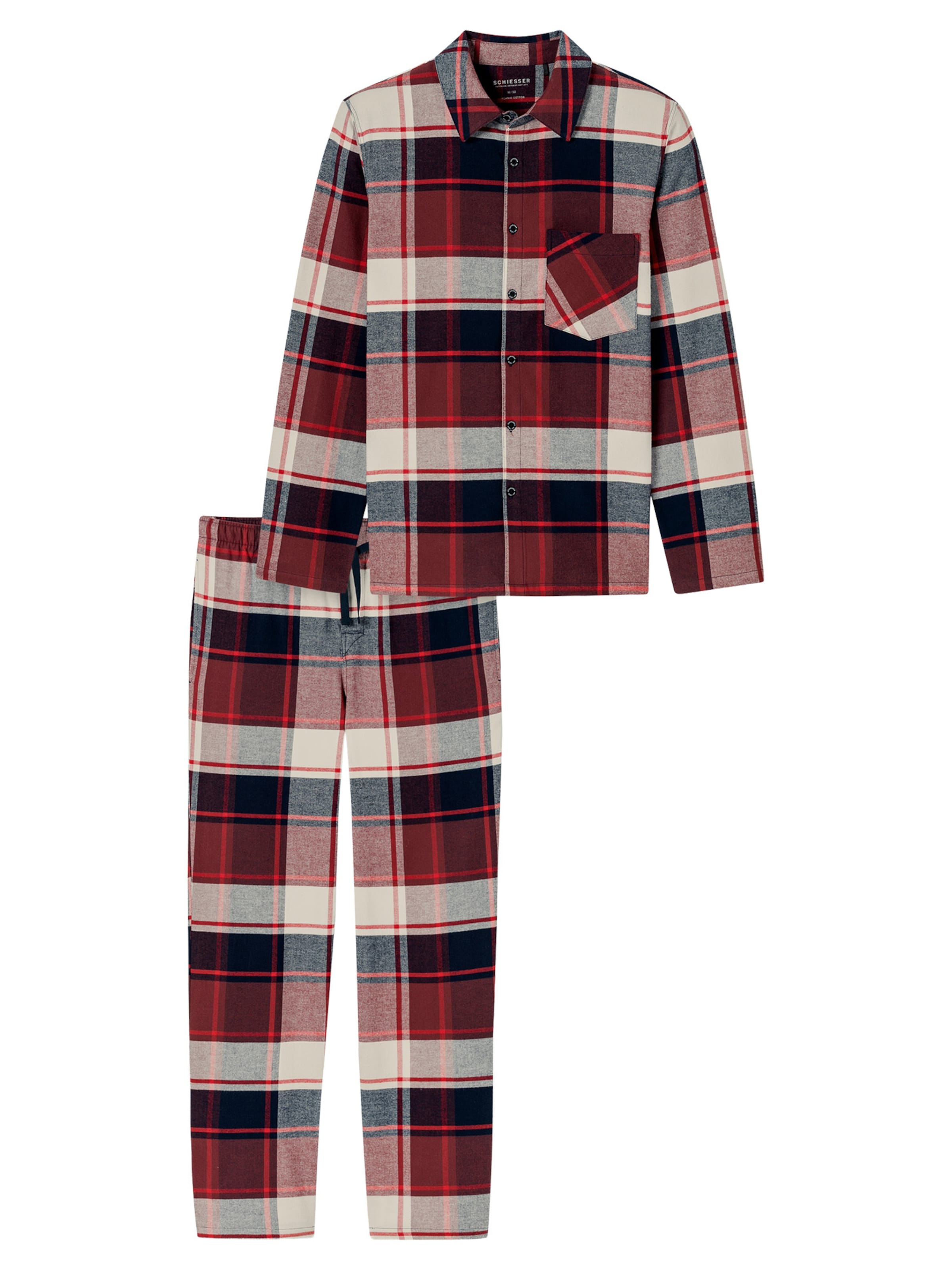 SCHIESSER Pyjama ' Selected Premium Warming ' in Rot: Vorderseite