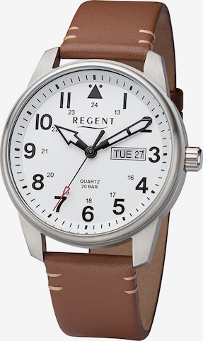 REGENT Analog Watch in Brown: front