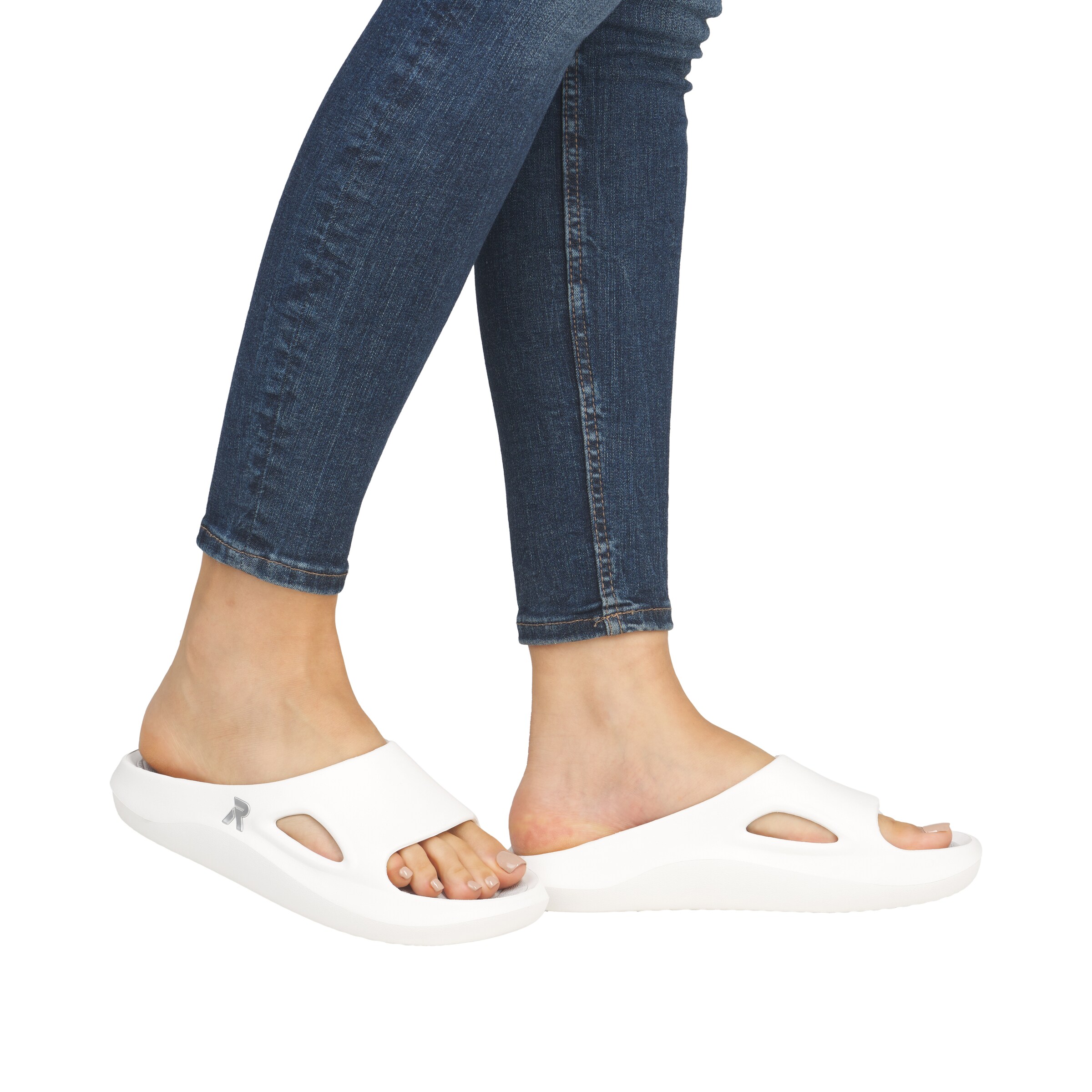 Mule Rieker Sport en blanc : devant