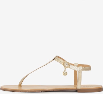 Kazar T-bar sandals in Gold: front