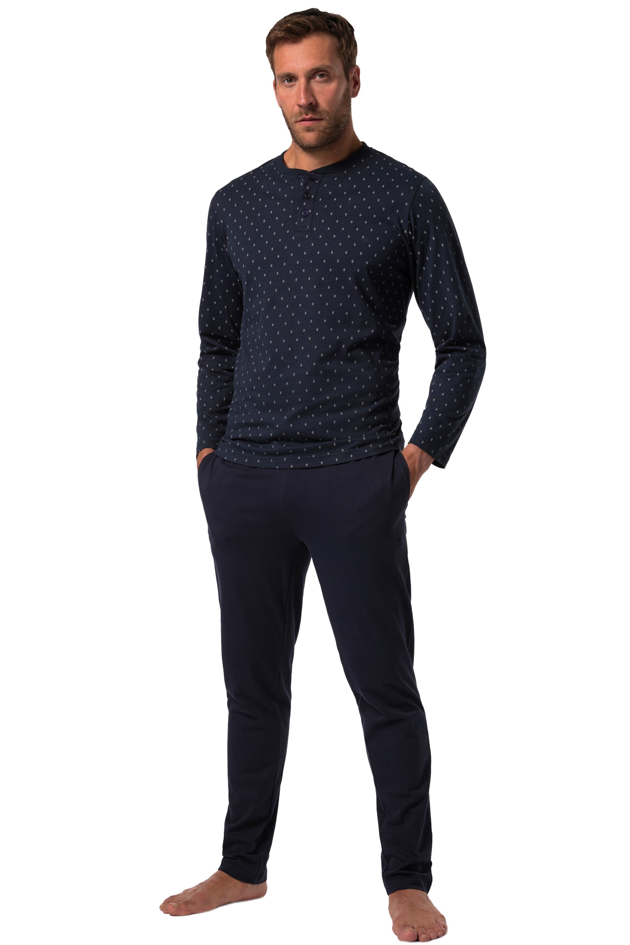 JP1880 Pajamas long in Blue: front