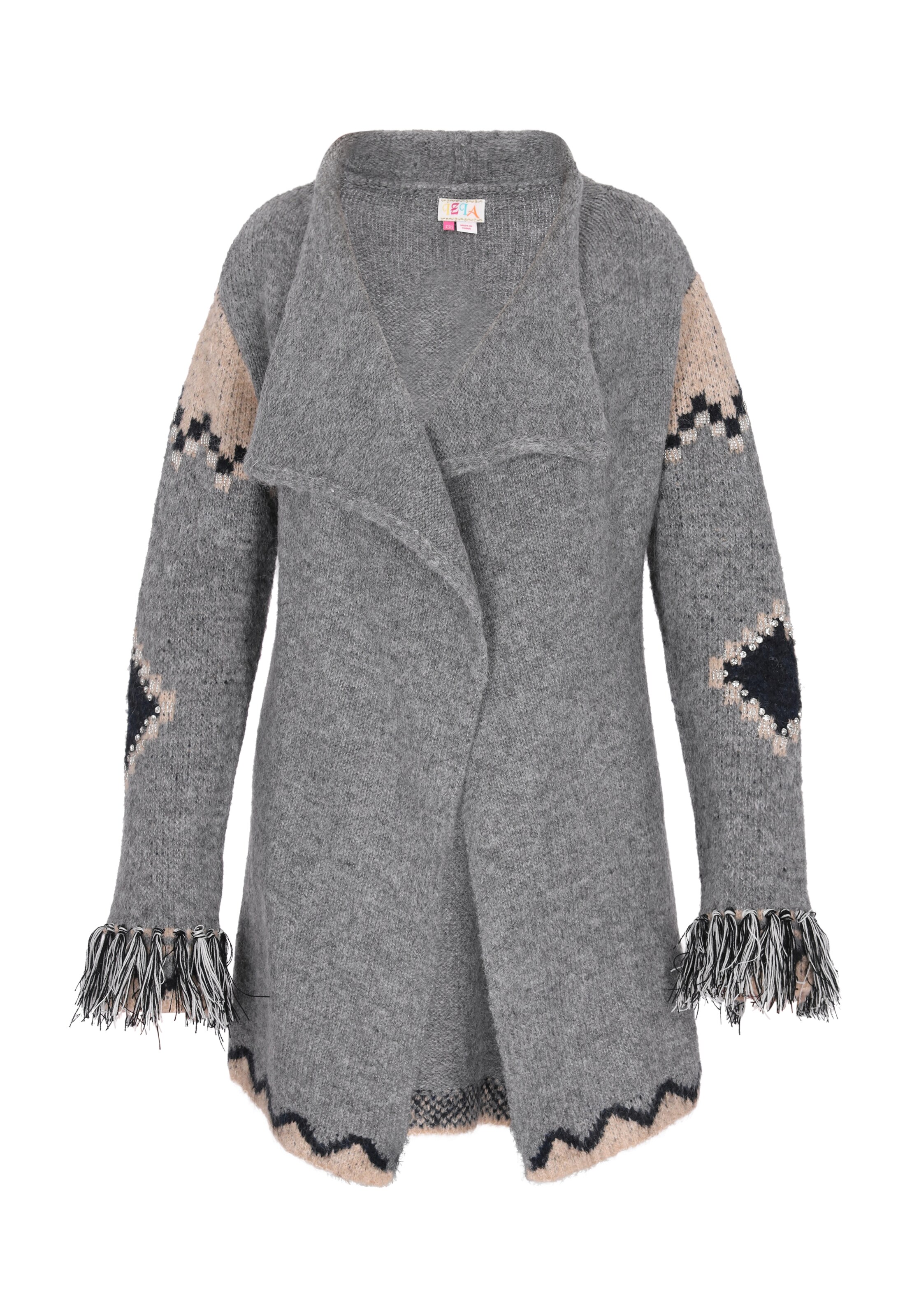 IZIA Gebreid vest in Grijs: voorkant