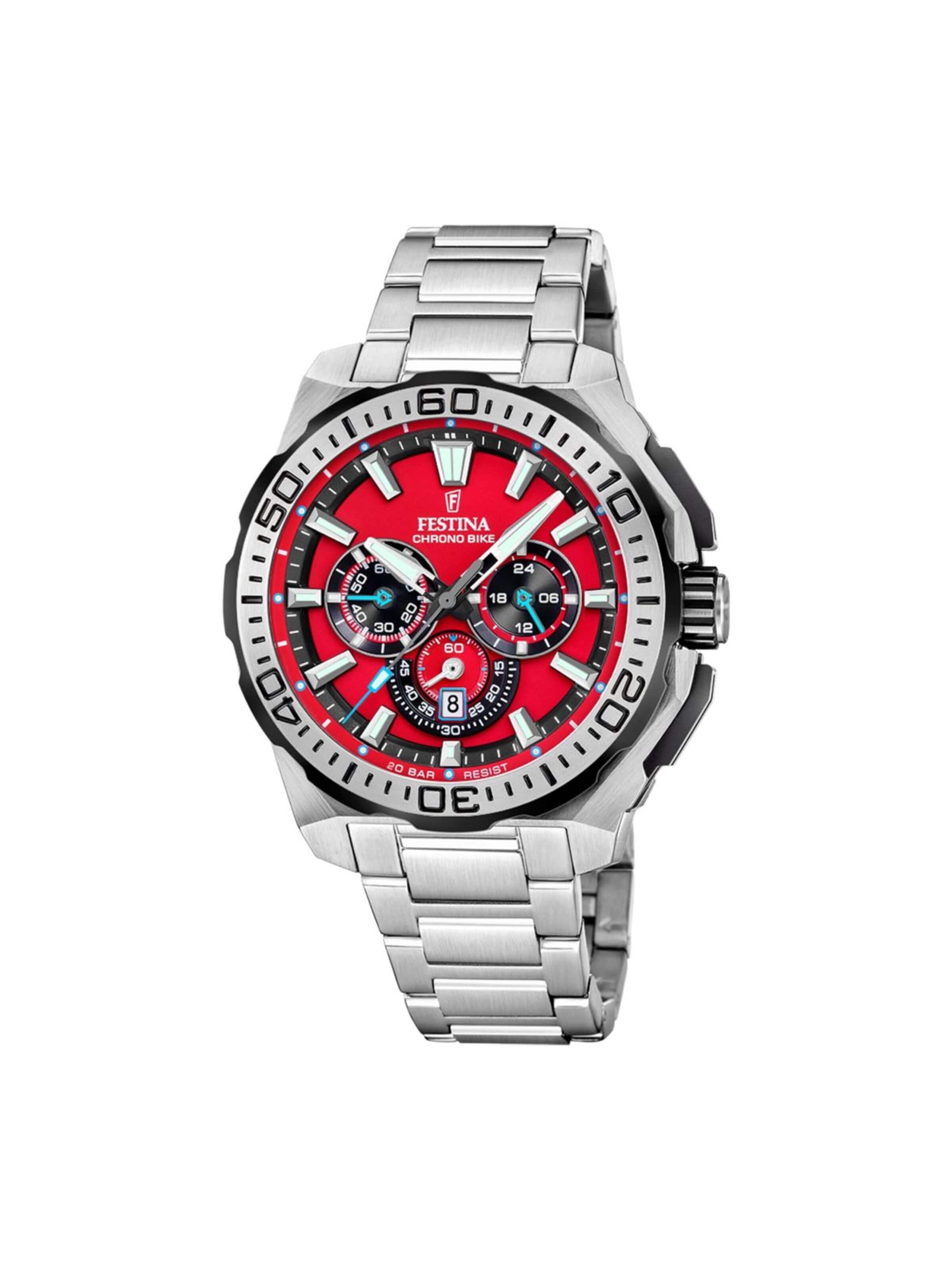 Montre à affichage analogique 'Chrono Bike' FESTINA en rouge : devant