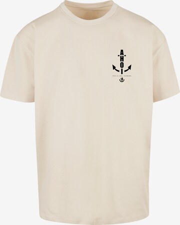 F4NT4STIC T-Shirt 'Ahoi Anker Knut & Jan Hamburg' in Beige: predná strana