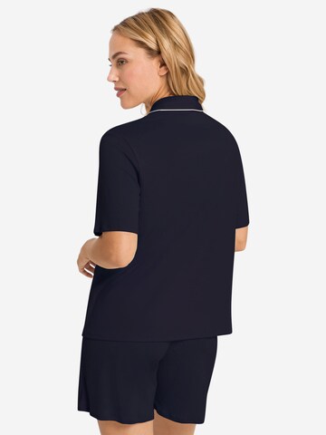 Hanro Pyjama 'Natural Comfort' in Blau