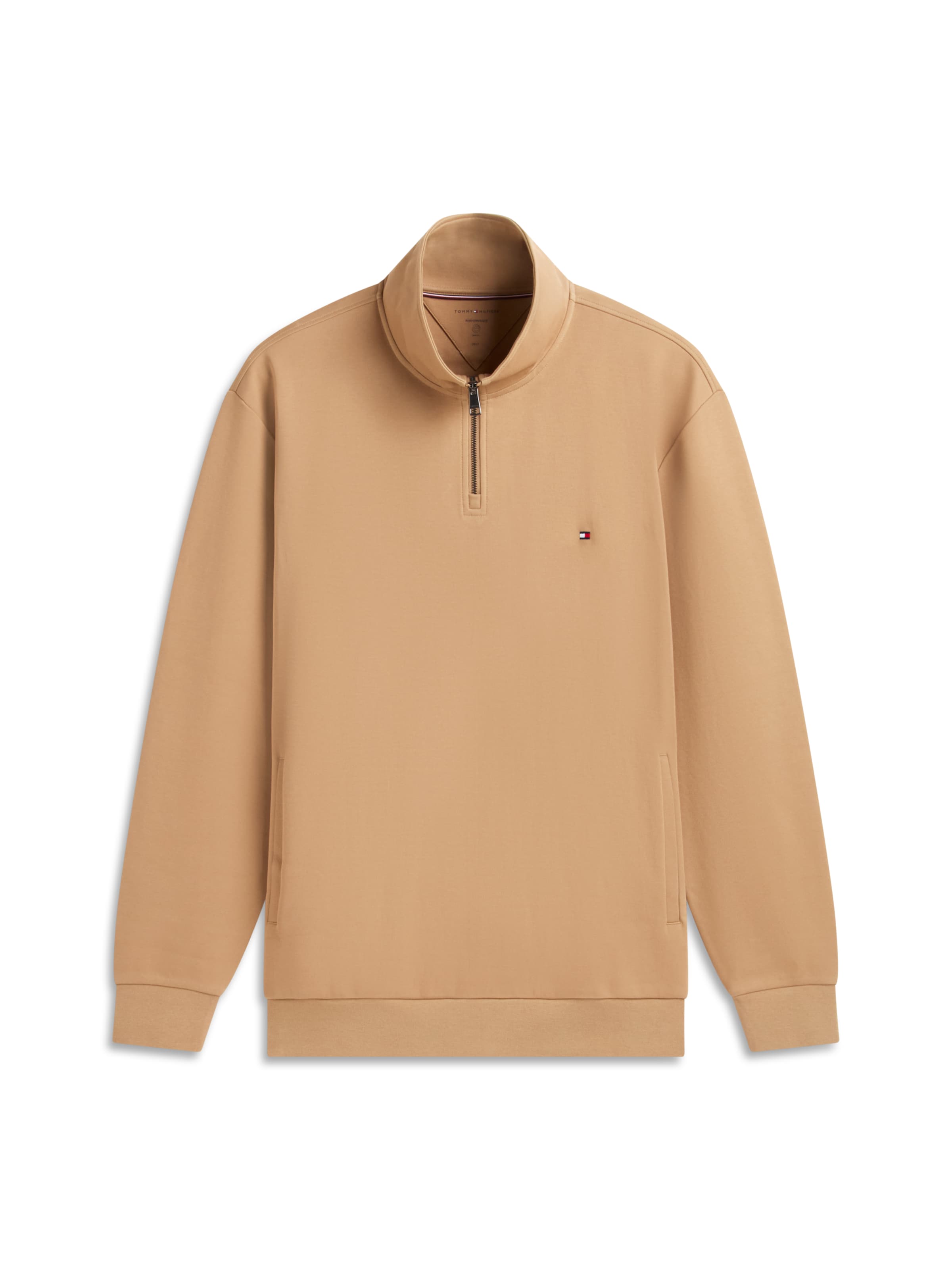 brūns TOMMY HILFIGER Sportisks džemperis 'ESSENTIAL': no priekšpuses