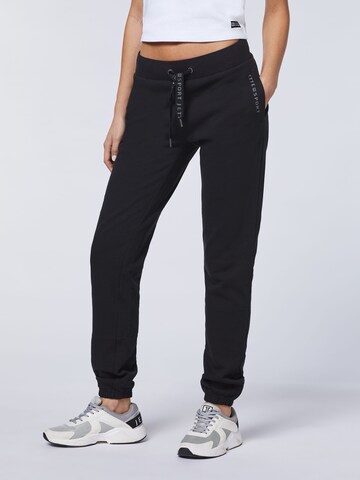 Jette Sport Tapered Pants in Black: front