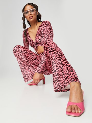 VIERVIER Flared Broek 'Ada' in Roze