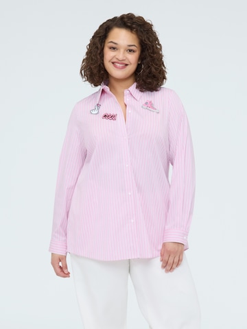 Camicia da donna di Fiorella Rubino in rosa: frontale