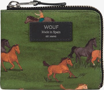 Wouf Wallet in Green: front