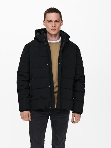 Only & Sons Between-season jacket 'Cayson' in Black: front