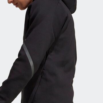 ADIDAS SPORTSWEAR Athletic Zip-Up Hoodie in Black