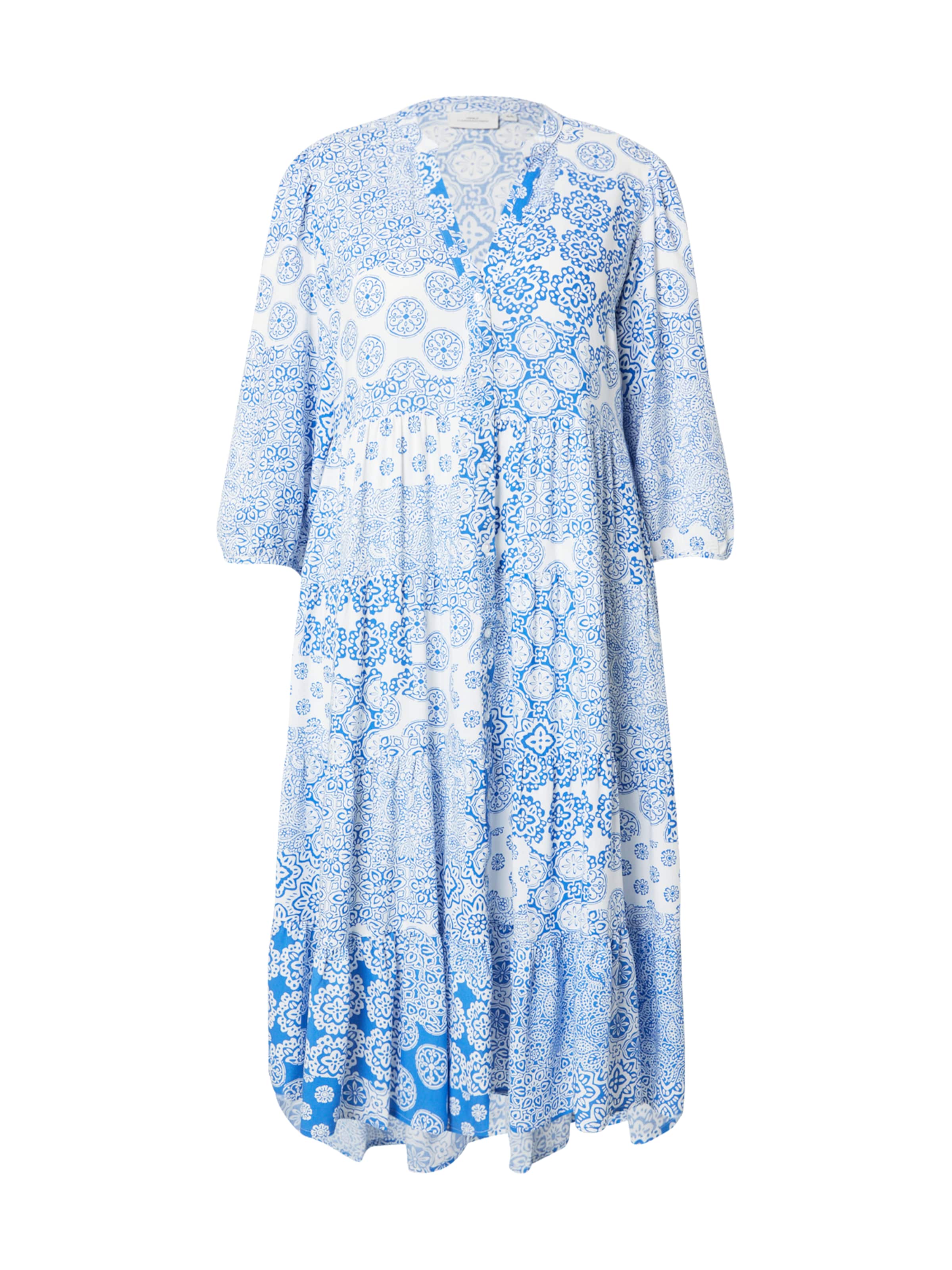 ONLY Carmakoma Рокля тип риза 'CARMilana' в синьо: отпред