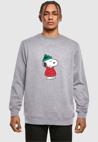 Merchcode Sweatshirt 'Peanuts Snoopy Dressed Up' in Grey: front