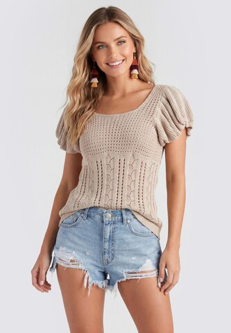 IZIA Trui in Beige: voorkant