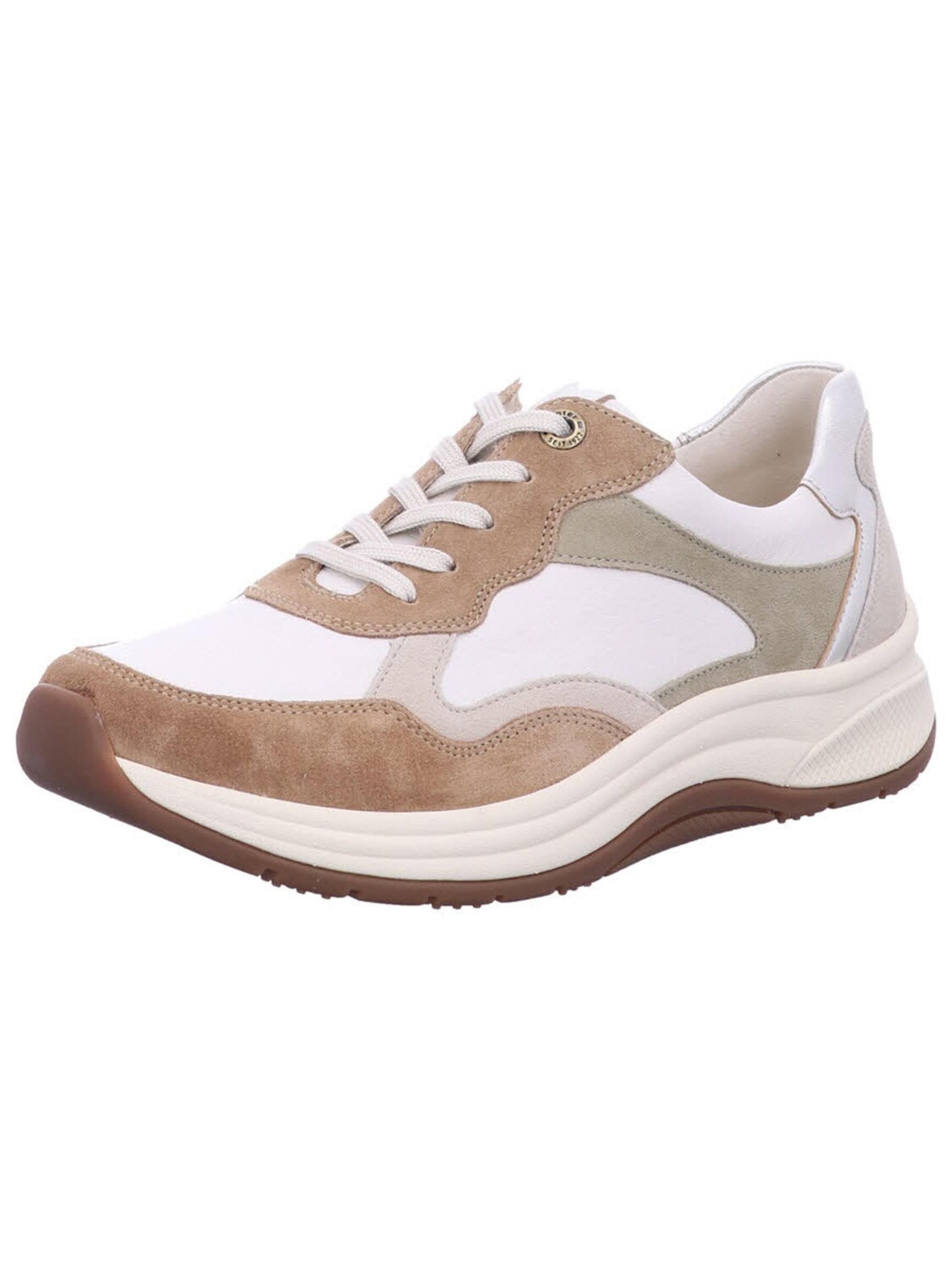 Baskets basses 'Schnürschuh Damen 120185211080 Echtleder in beige' Ganter en beige : devant