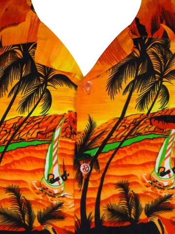King Kameha Regular Fit Hemd 'Surf' in Orange