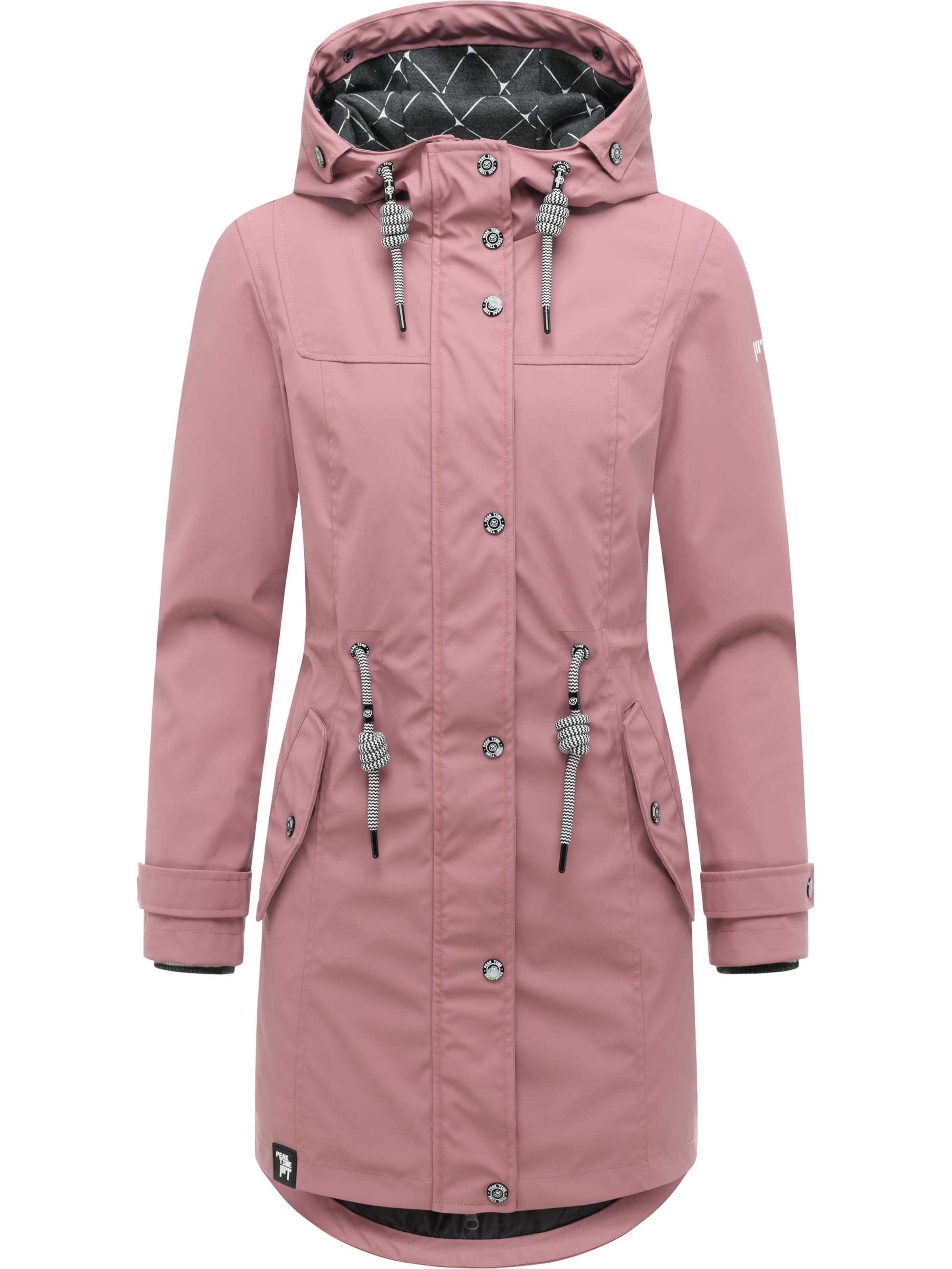 Cappotto funzionale di Peak Time in rosa: frontale