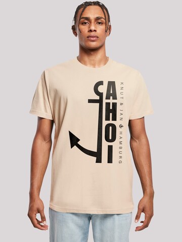 F4NT4STIC T-Shirt 'Ahoi Anker Crop Knut & Jan Hamburg' in Beige: Vorderseite