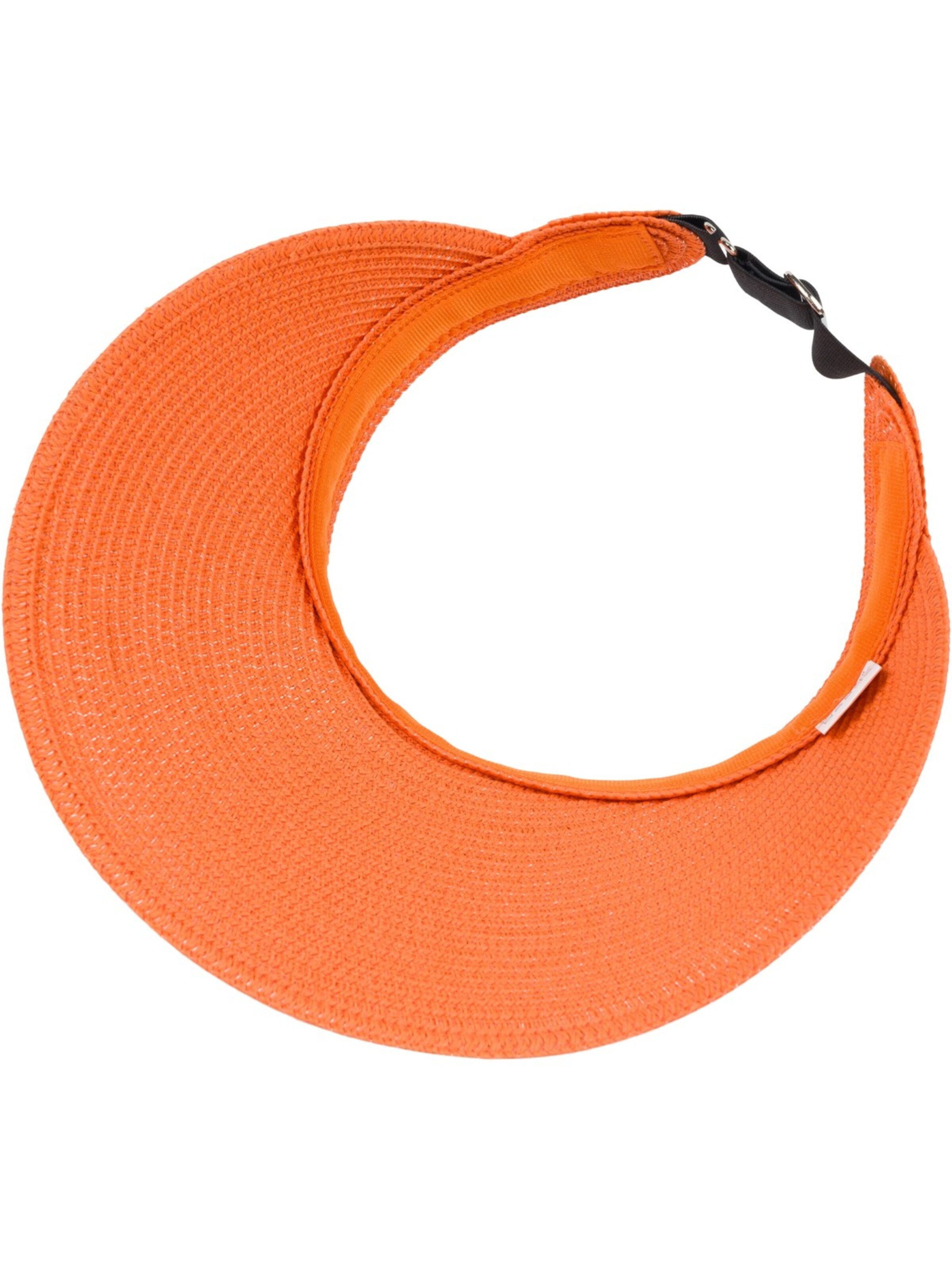 styleBREAKER Cap 'Papierstroh Visor Cap Einfarbig' in Orange