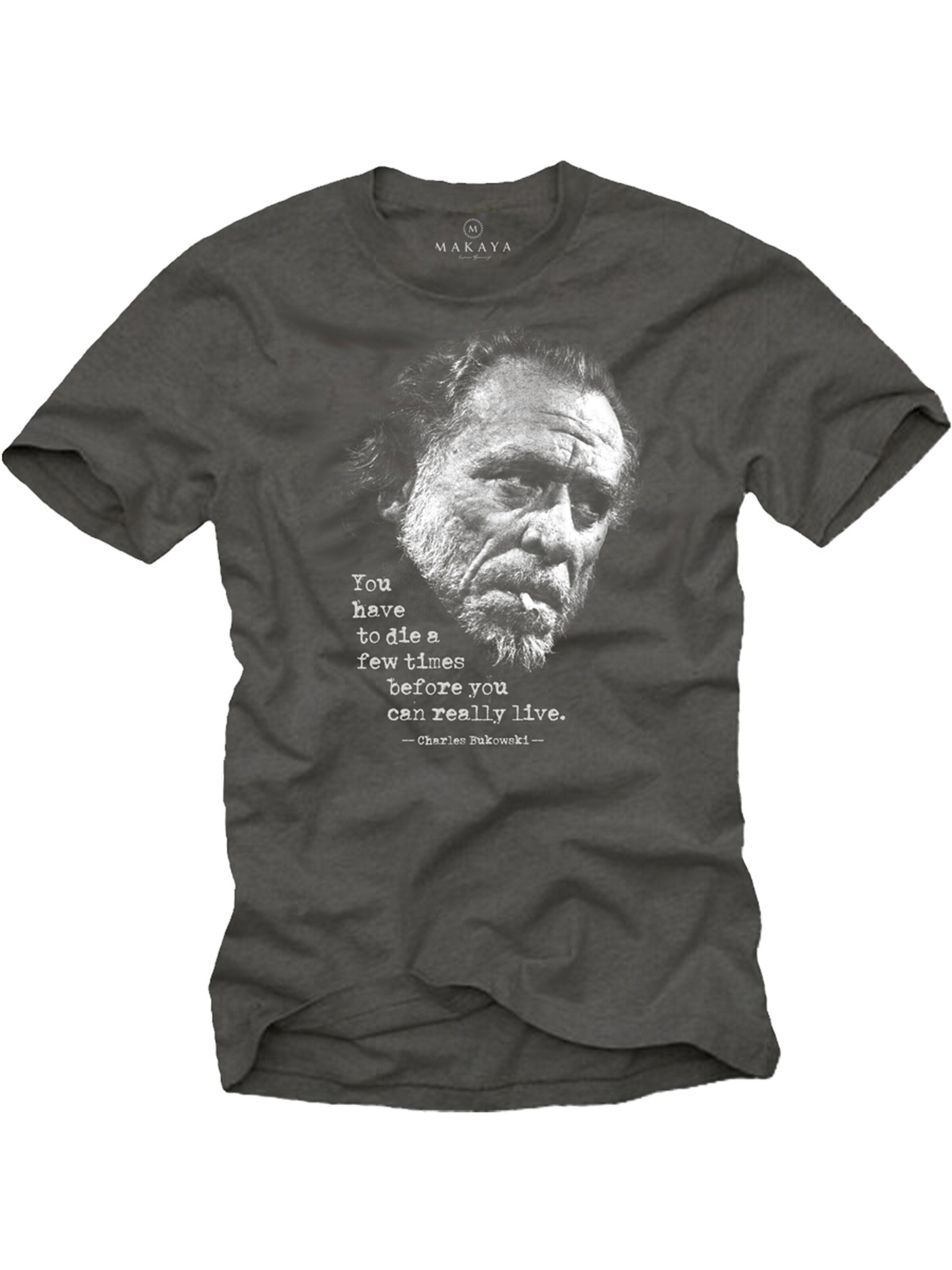 MAKAYA Shirt 'You have to die' in Grey: front
