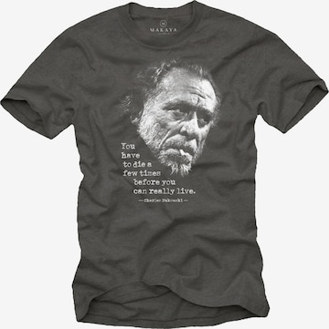 MAKAYA Shirt 'You have to die' in Grey: front