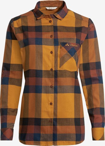 VAUDE Athletic Button Up Shirt 'Farsund II' in Brown: front