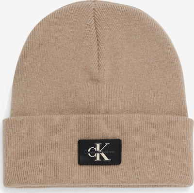 Calvin Klein Jeans Bonnet en beige foncé / noir / blanc, Vue avec produit