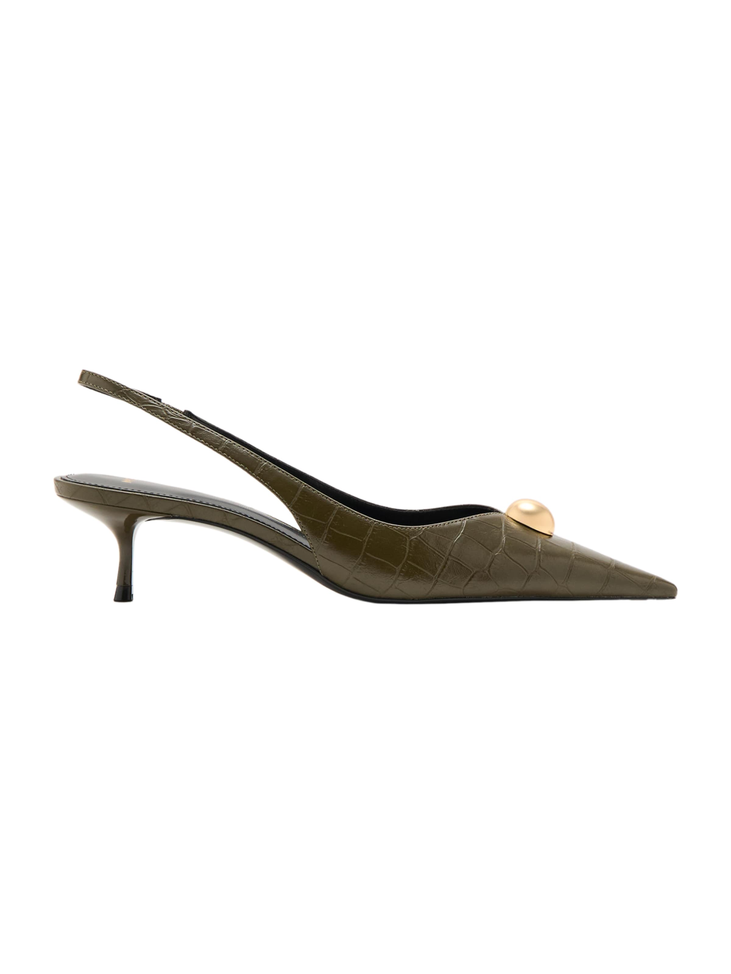 MANGO Slingback Pumps 'Ball' in Green: front