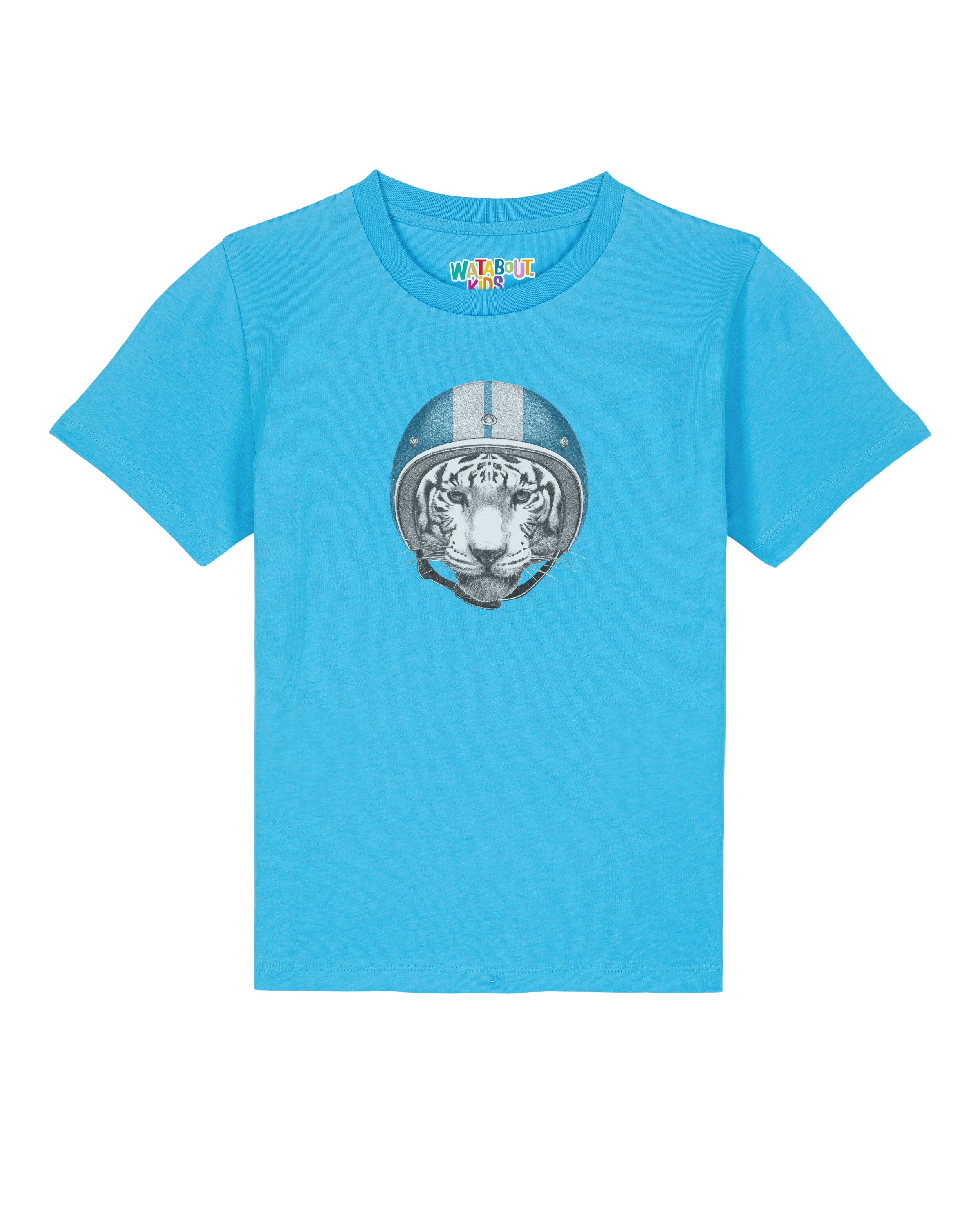 watabout.kids Shirt 'Racing Tiger' in Blauw: voorkant
