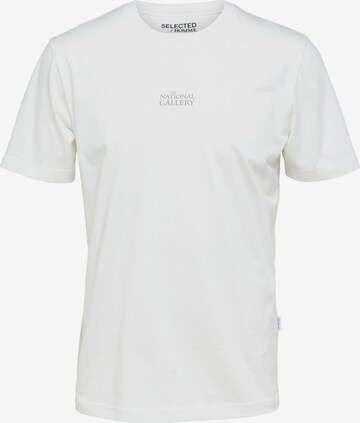 T-Shirt 'Boren' SELECTED HOMME en blanc : devant