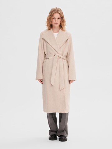 SELECTED FEMME Between-Seasons Coat 'Rosa' in Beige: front