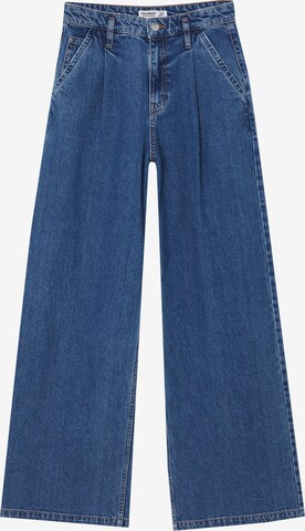 Pull&Bear Wide leg Bandplooi jeans in Blauw: voorkant
