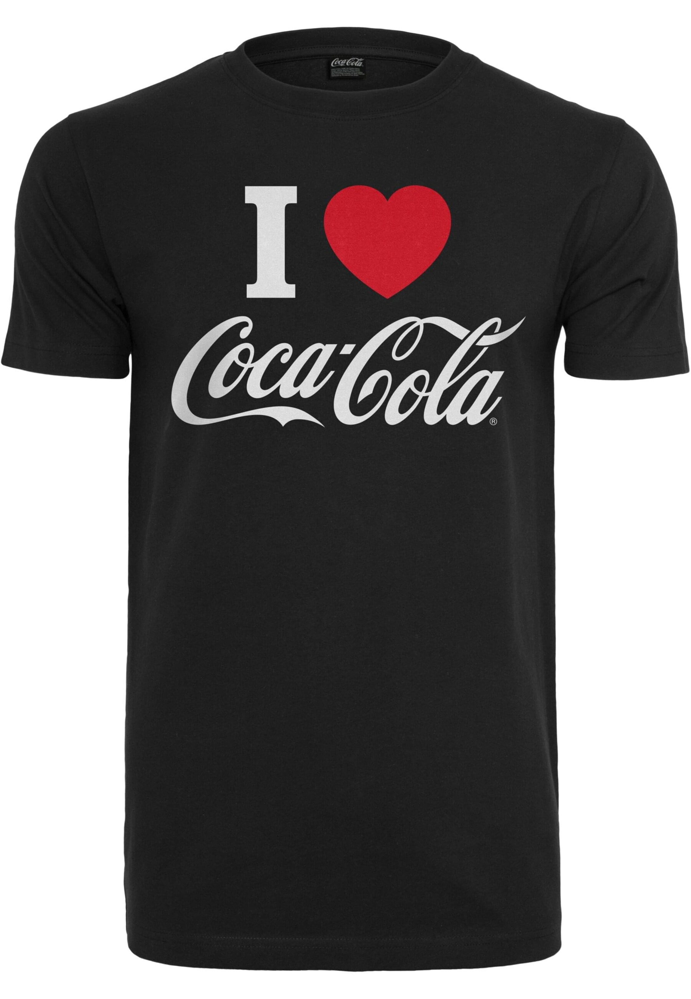 melns Merchcode T-Krekls 'Coca Cola I Love Coke': no priekšpuses