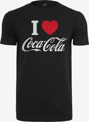 Merchcode Тениска 'Coca Cola I Love Coke' в черно: отпред