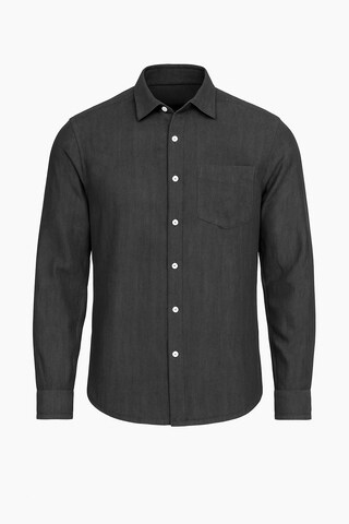 Ombre Regular fit Button Up Shirt in Black: front
