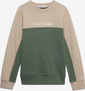 Sweat Calvin Klein Jeans en beige : devant