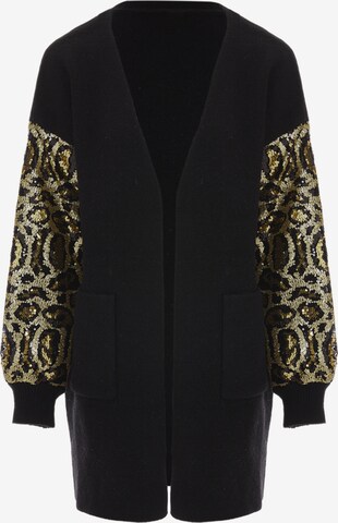 IMANE Knit Cardigan in Black: front