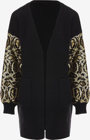 IMANE Knit Cardigan in Black: front