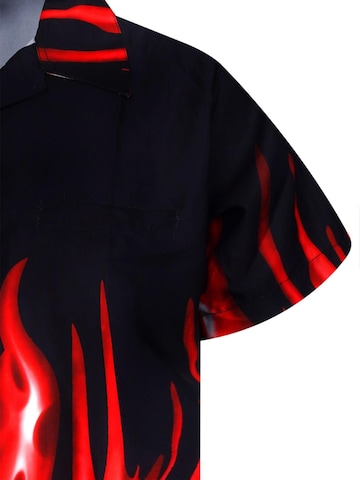 King Kameha Shirt 'Flames'‌‌ in Rot